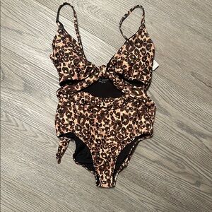 Aerie Leopard Print One Piece Swimsuit